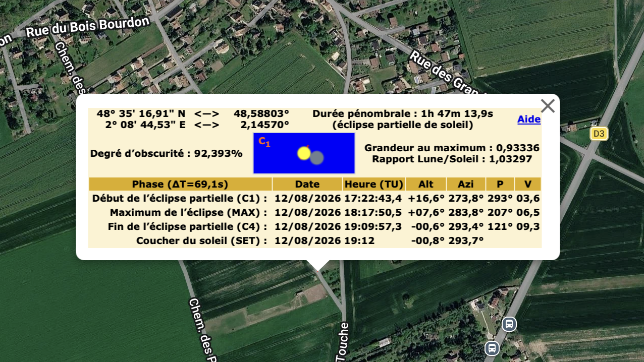 Carte du lieu de rassemblement, rue du Bois Bourdon a Courson-Monteloup