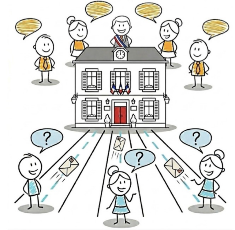 Illustration d'une mairie à l'écoute des habitants