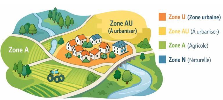 Schéma des zones du plan local d'urbanisme