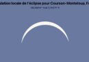 Simulation de léclipse solaire vue depuis Courson-Monteloup, environ 92% du Soleil masqué